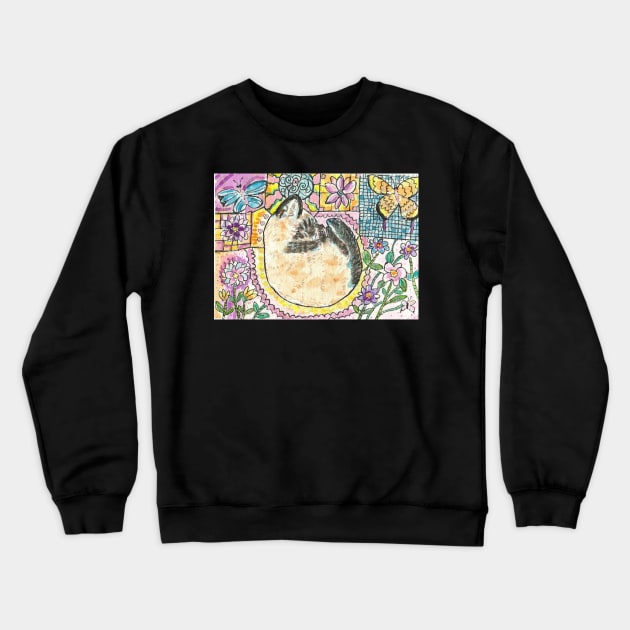 Siamese cat painting Crewneck Sweatshirt by SamsArtworks